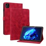 Custodia per tablet in pelle goffrata Giglio per Itel Pad One 10.1 (rossa)