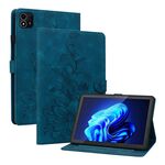 Custodia per tablet in pelle goffrata Giglio per Itel Pad One 10.1 (blu scuro)