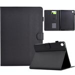 Per Samsung Galaxy Tab A9 Custodia in pelle Smart Tablet con struttura in fibra di colore solido (nera)