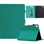 Per Samsung Galaxy Tab A9 Custodia in pelle Smart Tablet con struttura in fibra di colore solido (verde lago)