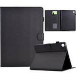 Per Samsung Galaxy Tab A9+ Custodia in pelle Smart Tablet con struttura in fibra di colore solido (nera)