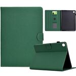 Per Samsung Galaxy Tab A9+ Custodia in pelle Smart Tablet con struttura in fibra di colore solido (verde)