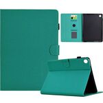 Per Samsung Galaxy Tab A9+ Custodia in pelle per tablet intelligente con trama in fibra di colore solido (verde lago)