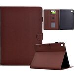 Per Samsung Galaxy Tab S6 Lite Custodia in pelle Smart Tablet con struttura in fibra di colore solido (marrone)