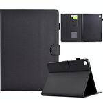 Per Samsung Galaxy Tab S6 Lite Custodia in pelle Smart Tablet con struttura in fibra di colore solido (nera)