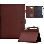 Per Samsung Galaxy Tab S9 / S9 FE Custodia in pelle Smart Tablet con struttura in fibra di colore solido (marrone)