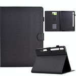 Per Samsung Galaxy Tab S9 / S9 FE Custodia in pelle Smart Tablet con struttura in fibra di colore solido (nera)