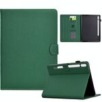 Per Samsung Galaxy Tab S9 / S9 FE Custodia in pelle Smart Tablet con struttura in fibra di colore solido (verde)
