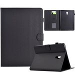 Per Samsung Galaxy Tab A 10.5 Custodia in pelle Smart Tablet con struttura in fibra di colore solido (nera)