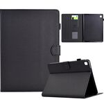 Per Samsung Galaxy Tab S5e Custodia in pelle Smart Tablet con struttura in fibra di colore solido (nera)