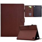 Per Amazon Kindle Fire HD 8 2022/2020 Custodia in pelle per tablet intelligente con trama in fibra di colore solido (marrone)