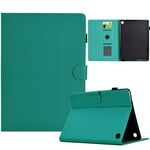 Custodia in pelle per tablet intelligente con struttura in fibra di colore solido per Amazon Kindle Fire HD 10 Plus 2021 (verde lago)