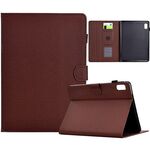 Per Lenovo Tab M9 TB-310FU Custodia in pelle Smart Tablet con struttura in fibra di colore solido (marrone)