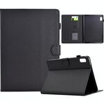 Per Lenovo Tab M9 TB-310FU Custodia in pelle per tablet intelligente con trama in fibra di colore solido (nero)