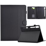 Per Lenovo Tab P12 Custodia in pelle Smart Tablet con struttura in fibra di colore solido (nera)