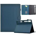 Per Lenovo Tab P12 Custodia in pelle Smart Tablet con struttura in fibra di colore solido (blu reale)