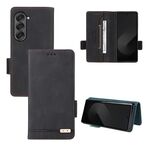 Per Samsung Galaxy Z Fold6 Custodia in pelle con chiusura magnetica (nero)