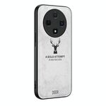 Per OPPO Reno12 F 5G Custodia per telefono all-inclusive in pelle con testa di cervo (bianca)