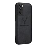 Per OPPO Reno12 Pro Custodia per telefono all-inclusive in pelle con testa di cervo globale (nera)