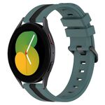 Per Samsung Galaxy Watch5 44mm 20mm Cinturino in silicone bicolore verticale (verde + nero)