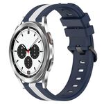 Per Samsung Galaxy Watch4 Classic 42mm 20mm Cinturino in silicone bicolore verticale (blu + bianco)