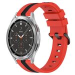 Per Samsung Galaxy Watch4 Classic 46mm 20mm Cinturino in silicone bicolore verticale (rosso + nero)