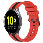 Per Samsung Galaxy Watch Active2 44mm 20mm Cinturino in silicone bicolore verticale (rosso + nero)