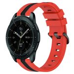 Per Samsung Galaxy Watch 42mm 20mm Cinturino in silicone bicolore verticale (rosso + nero)