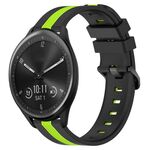 Per cinturino in silicone bicolore verticale da 20 mm Garmin Vivomove Sport (nero + verde lime)