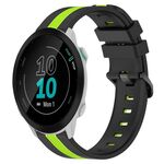 Per Garmin Forerunner 55 Cinturino in silicone bicolore verticale da 20 mm (nero + verde lime)