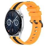 Per Huawei Watch GT3 42mm 20mm Cinturino in silicone bicolore verticale (giallo + nero)