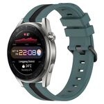 Per Huawei Watch 3 Pro Nuovo cinturino in silicone bicolore verticale da 22 mm (verde + nero)