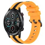 Per Honor Magic Watch 2 46mm 22mm Cinturino in silicone bicolore verticale (giallo + nero)