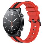 Per Xiaomi MI Watch S1 Cinturino in silicone bicolore verticale da 22 mm (rosso + nero)