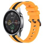 Per Xiaomi MI Watch Color 22mm Cinturino in silicone bicolore verticale (giallo + nero)