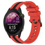 Per Garmin Forerunner 255 Music Cinturino in silicone bicolore verticale da 22 mm (rosso + nero)