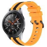 Per Samsung Galaxy Watch 46mm 22mm Cinturino in silicone bicolore verticale (giallo + nero)