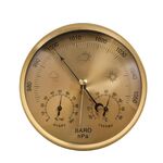 THB9392 Termometro digitale da parete da 132 mm, igrometro, manometro ad alta precisione per uso domestico, strumento meteorologico, barometro (oro)