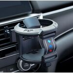 Condizionatore d'aria per auto Presa d'aria Posacenere portabicchieri con gancio (grigio nero)