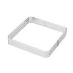 BN1006 Mousse in acciaio inossidabile cerchio ispessito stampo per torta perforato strumenti di cottura fai da te, specifica: quadrato 4,7 pollici