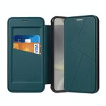 Per Samsung Galaxy S24 5G Custodia in pelle per telefono con slot per schede RFID serie Magnetic Armor (verde)