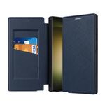 Per Samsung Galaxy S24 Ultra 5G Magnetic Armor Series Custodia per telefono in pelle con slot per schede RFID (blu)