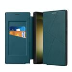 Per Samsung Galaxy S24 Ultra 5G Magnetic Armor Series Custodia per telefono in pelle con slot per schede RFID (verde)