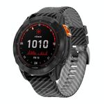 Cinturino per orologio in silicone con motivo in fibra di carbonio bicolore da 22 mm (nero grigio)