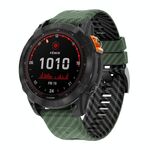Cinturino per orologio in silicone con motivo in fibra di carbonio bicolore da 22 mm (verde militare nero)