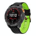 Cinturino per orologio in silicone con motivo in fibra di carbonio bicolore da 26 mm (nero lime)