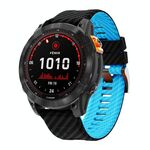Cinturino per orologio in silicone con motivo in fibra di carbonio bicolore da 26 mm (nero blu cielo)