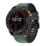 Cinturino per orologio in silicone con motivo in fibra di carbonio bicolore da 26 mm (verde militare nero)
