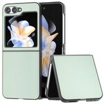 Per Samsung Galaxy Z Flip6 Custodia per telefono con copertura completa in pelle PU e cornice nera (verde chiaro)