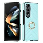 Per Samsung Galaxy Z Fold6 Custodia pieghevole a forma di V con anello rotante (verde)
